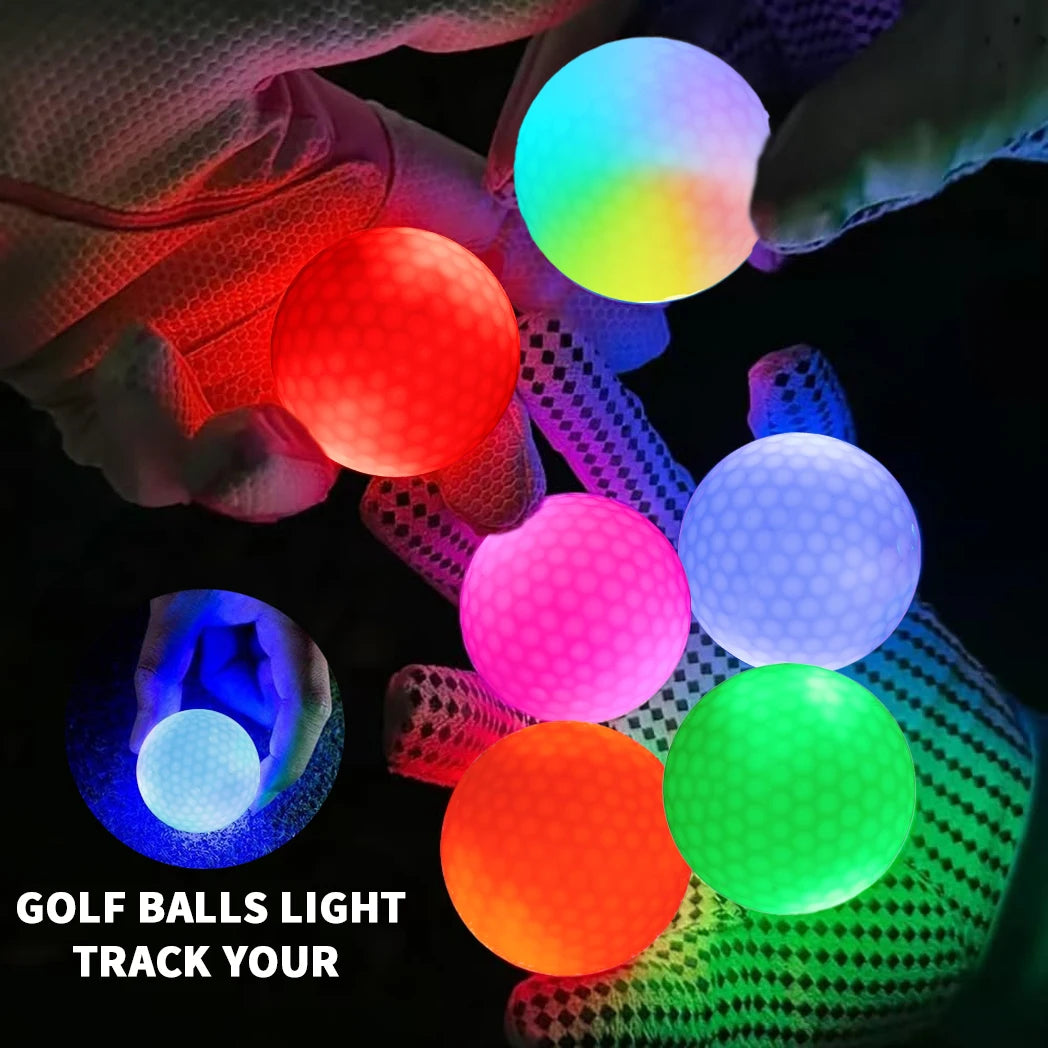 Night Glow Golf Balls - 6 Pack Impact-Activated High-Visibility Balls for Nighttime Play