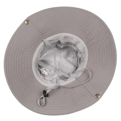 Men's UV Protection Wide Brim Bucket Hat - Outdoor Safari Hiking Mesh Fisherman Cap