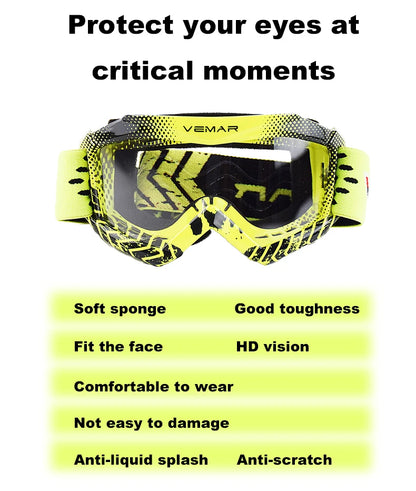 Kids Motocross Goggles - Professional MX MTB Off-Road Dirt Bike Motorcycle Glasses for Children's MX Helmet