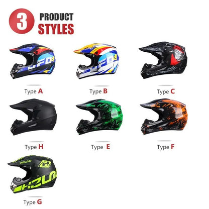 DOT Certified Professional Off-Road Motorcycle Helmet - Adults & Children - Downhill Racing Motor Helmet with Free Gift