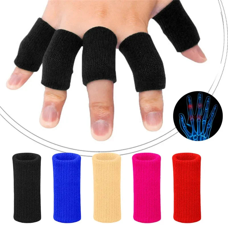 Athletic Finger Support Sleeves - 10 Pack Compression Guards for Basketball, Volleyball, Gym & Sports