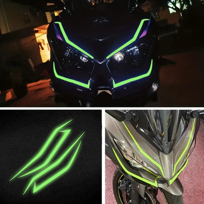 Glow-in-the-Dark Vinyl Decal Stickers for Kawasaki Ninja 400, H2, H2SX - Windscreen, Fairing, Headlight & Helmet