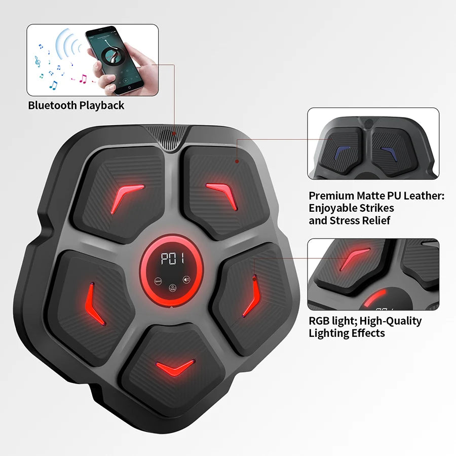Smart Bluetooth Music Boxing Trainer - Rhythm Response Fitness Bag for Sports & Muay Thai Exercise