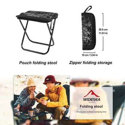 Portable Foldable Camping Chair - Lightweight Stainless Steel Outdoor Stool with Zipper Storage for Hiking, Fishing & Travel