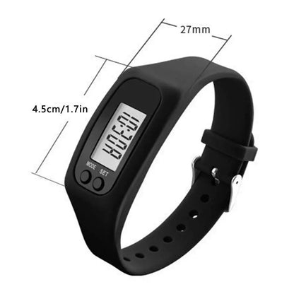 Digital LED Pedometer Watch - Silicone Sport Bracelet with Step Counter and Calorie Tracker
