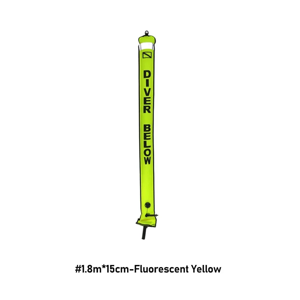Professional Scuba Diving Safety Signal Tube - High Quality Inflatable Surface Marker Buoy (SMB) - 1.2M/1.5M/1.8M Diver Below Safety Sausage