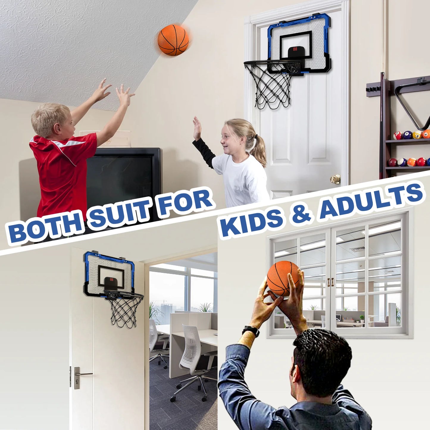 Wall-Mounted Ring Basketball Hoop – Indoor Training Mini Basketball Toy Set for Kids, Ideal for Home and Outdoor Play