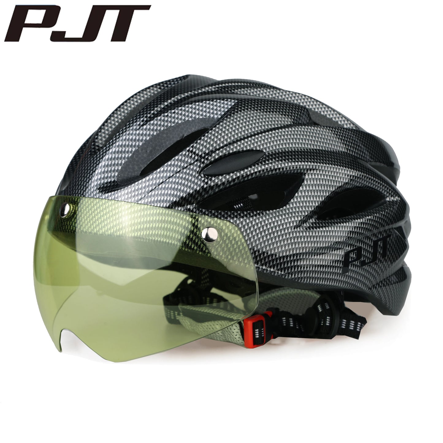 PJT Ultra-Light Cycling Helmet with Magnetic Goggles - PC Shell & EPS Foam Construction, MTB Bike Helmet