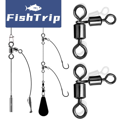 Triangle Joint 3-Way Rolling Swivels - Catfish Fishing Connectors for Bottom Bouncing