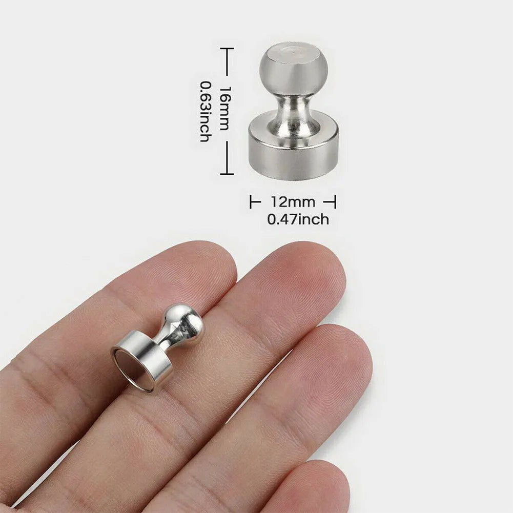 Neodymium Magnetic Push Pins - N48 Super Strong Cone Magnets for Boards, Fridge & Organization (10/20 Pack)