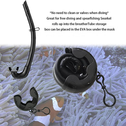 Professional Snorkeling Mask Set Tempered Glass Diving Goggles Foldable Dry Snorkel Tube Travel Case Anti-Fog Silicone