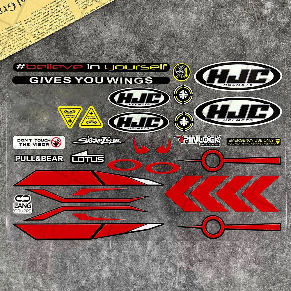 Reflective Motorcycle Helmet Visor Sticker - Waterproof Racing Decals for SHOEI, HJC, KYT Helmets