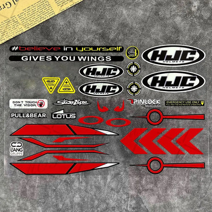 Reflective Motorcycle Helmet Visor Sticker - Waterproof Racing Decals for SHOEI, HJC, KYT Helmets