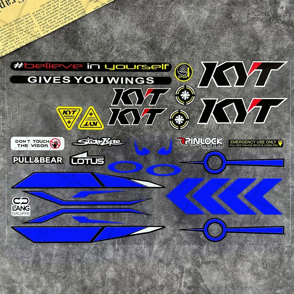 Reflective Motorcycle Helmet Visor Sticker - Waterproof Racing Decals for SHOEI, HJC, KYT Helmets