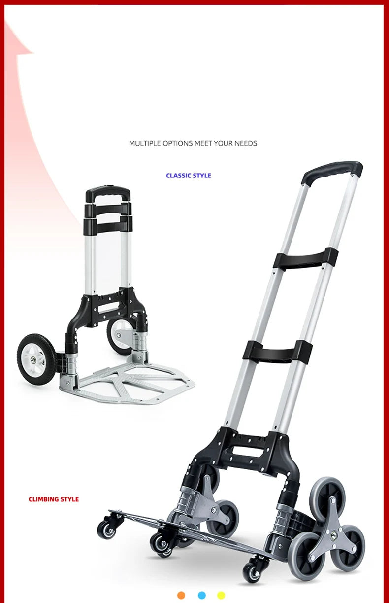 GIANXI Aluminum Alloy Folding Shopping Cart - Lightweight Stair Climbing Grocery Trolley