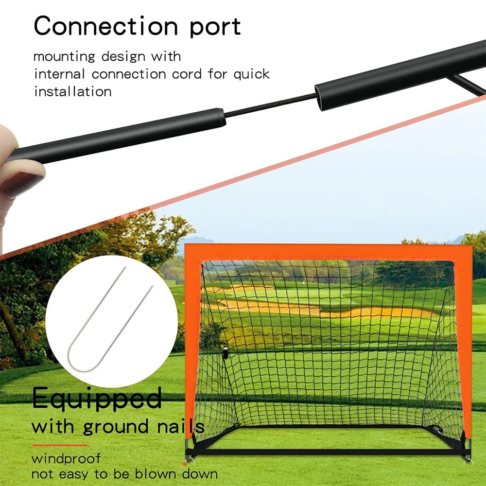 Portable Foldable Soccer Goals for Backyard – Mobile Training Football Net for Kids, Indoor & Outdoor Pop-Up Design