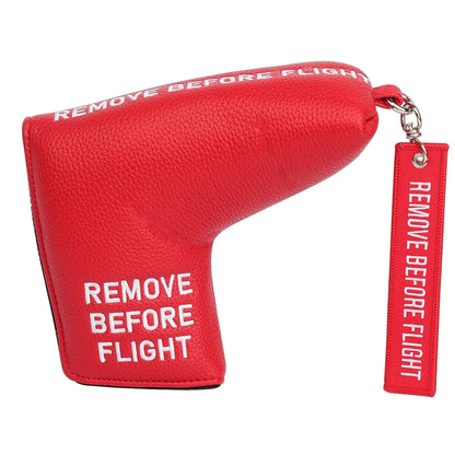 "Remove Before Flight" Golf Club Headcover - Premium Synthetic Leather Protection for Driver, Putter & Woods