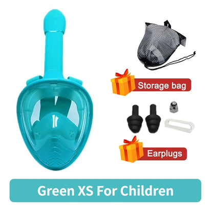 Full Face Snorkeling Mask - Anti-Fog Underwater Diving Goggles for Kids & Adults Swimming Equipment