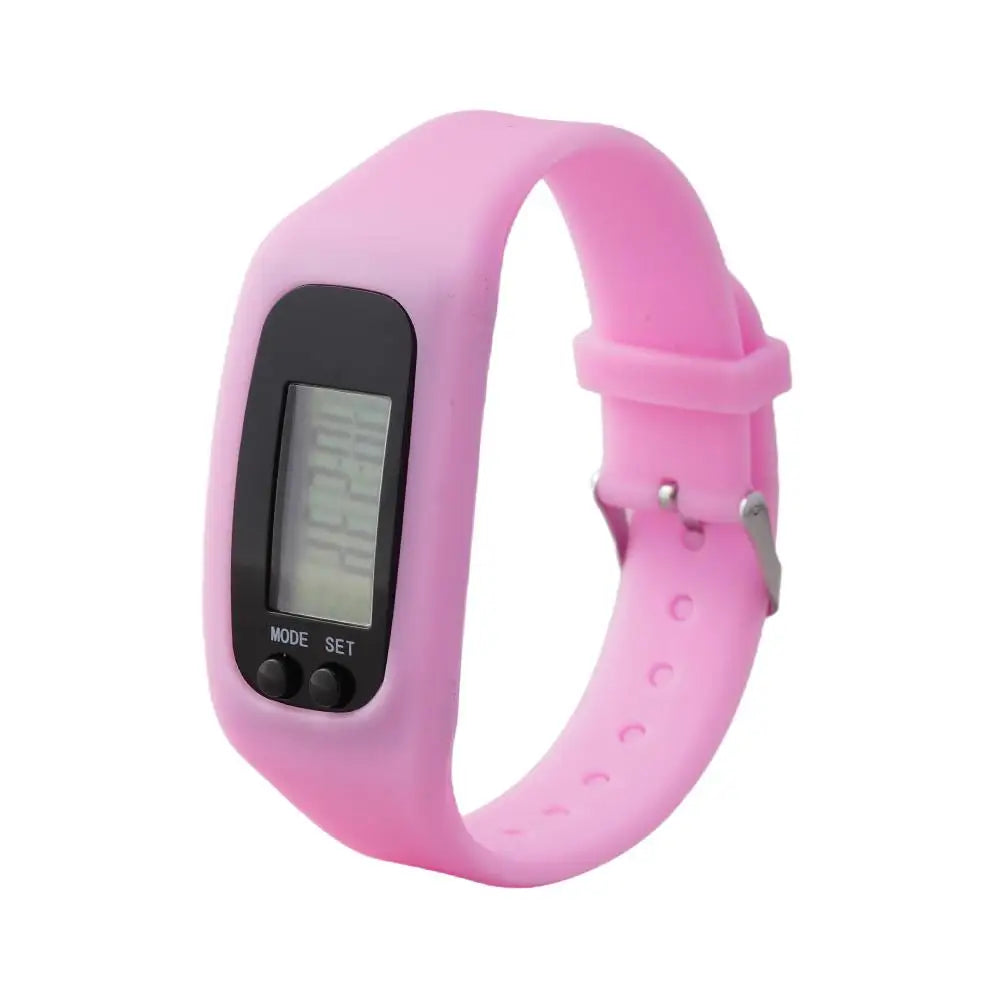 Digital LED Pedometer Watch - Silicone Sport Bracelet with Step Counter and Calorie Tracker