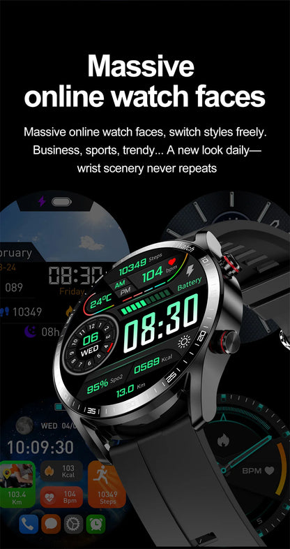 1.53" Full Touch Screen Smart Watch - Multi-Sport Mode with ECG+PPG, Waterproof & Bluetooth Call