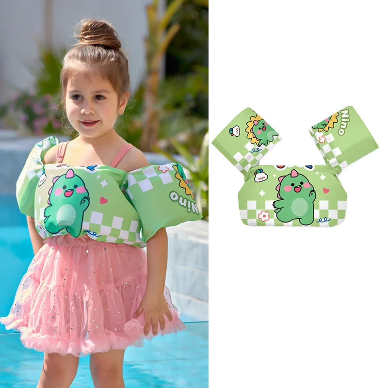 Adjustable Baby Swimming Life Jacket - Cartoon Foam Arm Sleeves with Safety Float Ring for Pool Training