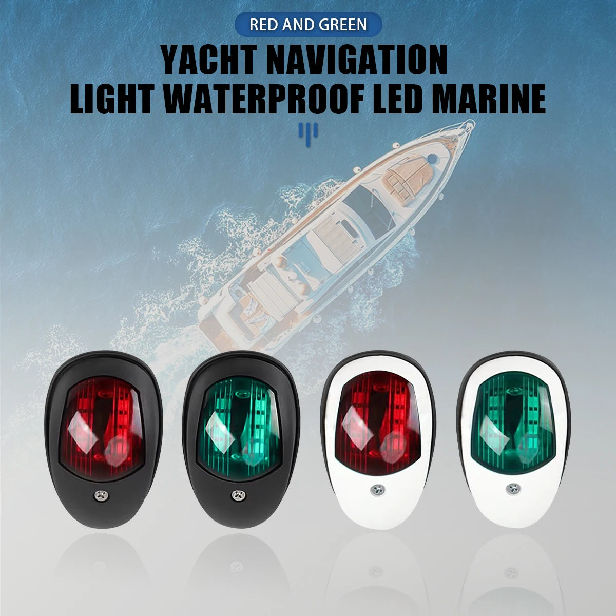 LED Navigation Light 10-30V Waterproof Side Marker - Red/Green Starboard Port Indicator for Marine Boat Yacht Truck Trailer