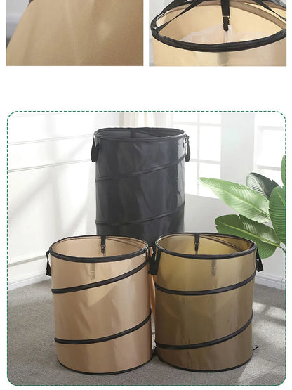 Portable Pop-Up Camping Trash Can - Collapsible Outdoor Garbage Container for Garden & Camping