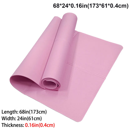 Premium EVA Yoga Mat - Eco-Friendly Foldable Exercise Mat - 173cm x 61cm - Available in 3mm/4mm/6mm Thickness - Pink