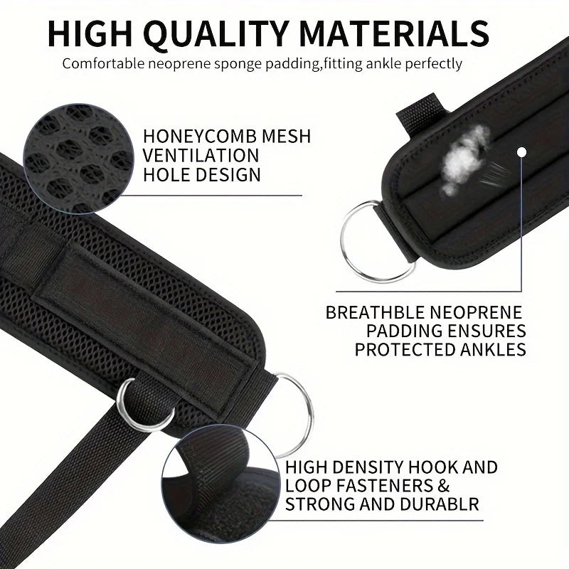 Premium Fitness Ankle Strap - Adjustable D-Ring Neoprene Cuff for Cable Machine Leg & Glute Workouts