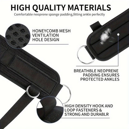 Premium Fitness Ankle Strap - Adjustable D-Ring Neoprene Cuff for Cable Machine Leg & Glute Workouts