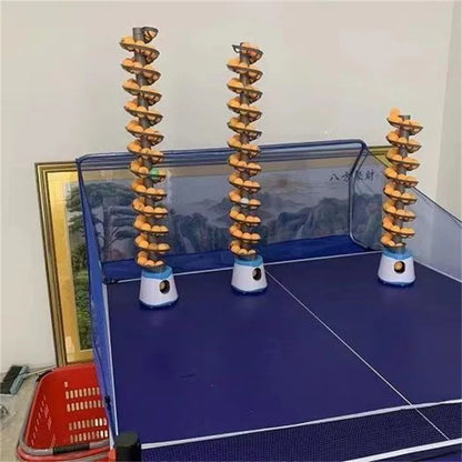 Dual-Power Portable Table Tennis Robot - Professional Ping Pong Ball Pitching Machine for Training