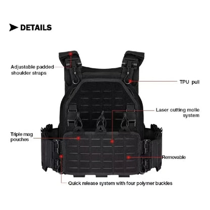 Tactical Multi-Functional Vest - Fast Detachable Lightweight Design