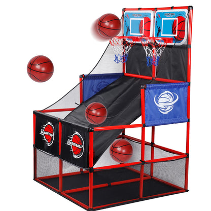 Indoor/Outdoor Arcade Basketball Game Set - Complete with Hoop and Balls for Kids Competition