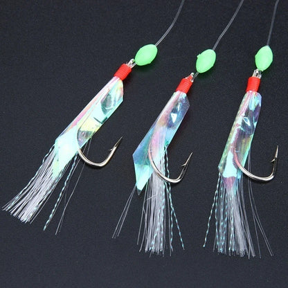 Soft Silverskin Fishing Lure Set 5pcs Multi-Color Imitation Fish Shrimp Bait with Crystal Barbed Hook