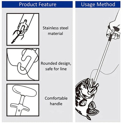 Portable Aluminum Fish Hook Remover - T-Hook Taker Tool for Fishing Tackle Equipment (1 Piece)