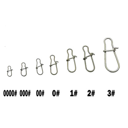 50PCS Stainless Steel Pin Swivel Fishing Accessories - Connector Lure Clip Rolling Swivels for Sea Fishing