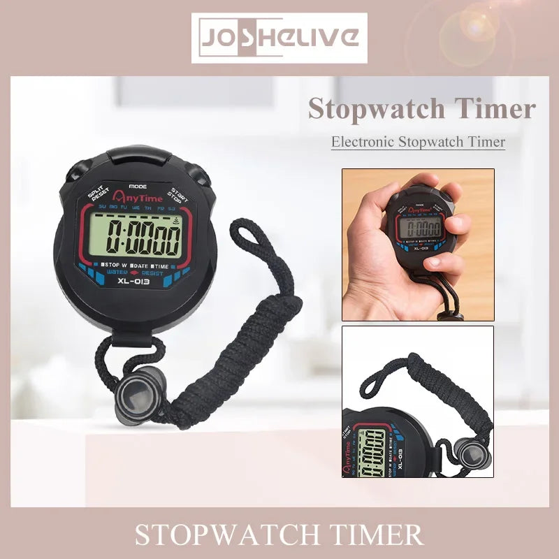 Professional Waterproof Digital LCD Sports Stopwatch Timer with Lanyard
