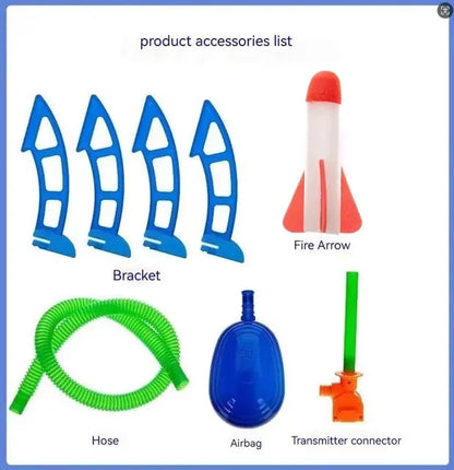 Kids Air Rocket Launcher Set - Foot Pump Outdoor Soaring Toy for Children