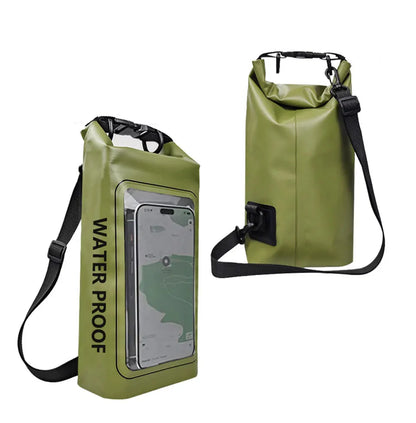 PVC Waterproof Dry Bag 2L - Touch Screen Phone Pouch for Swimming Rafting Surfing Boating - Shoulder Bag