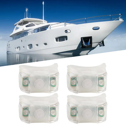 Marine LED Navigation Light Set - 4-Piece Waterproof Boat Lights for Kayak, Sailboat, Pontoon & Cargo Ships - Night Fishing Safety Lights with AG10 Battery