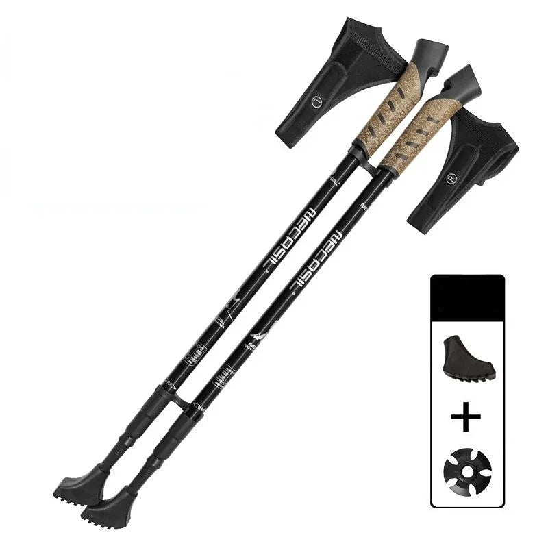 Nordic Walking Poles Set - 2PCS Telescopic Trekking Poles - 7075 Aluminum Alloy Hiking Sticks