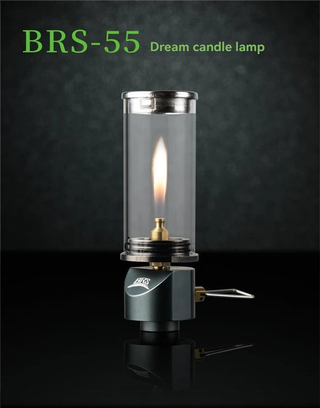 BRS-55 Windproof Gas Candle Lamp - Dreamlike Candlelight Tent Lighting for Outdoor Camping