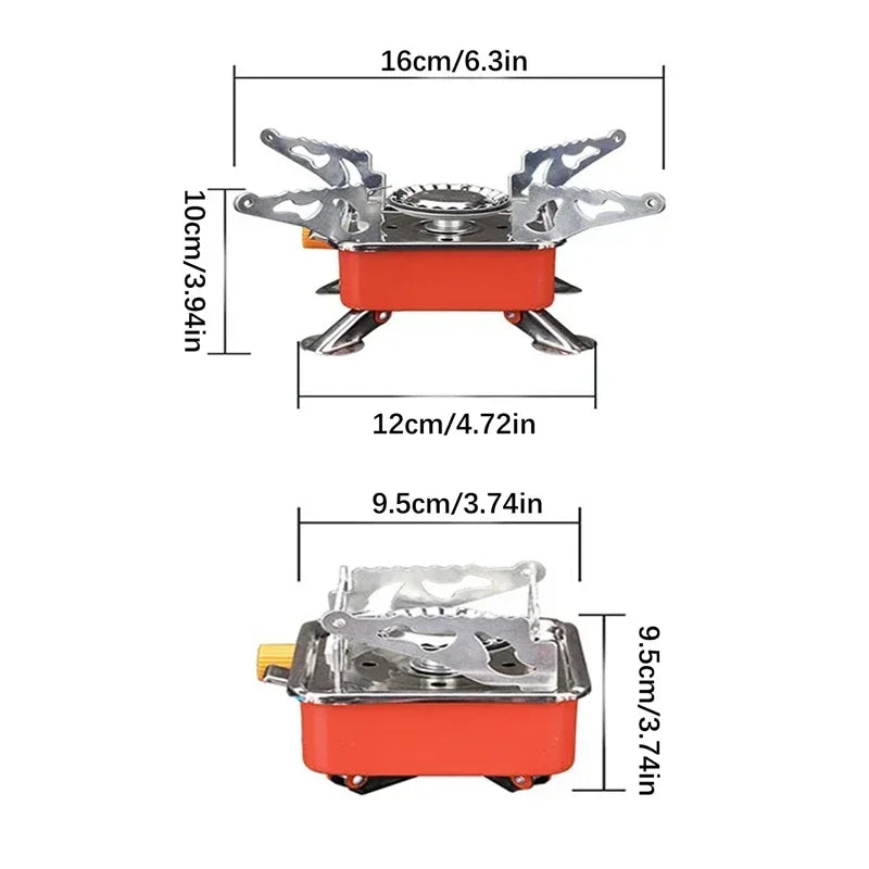 Compact Portable Gas Stove - Foldable Camping Burner - Windproof Outdoor Stove for Backpacking, Hiking, Picnic & BBQ