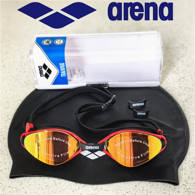 Professional Swimming Goggles with Silicone Cap - Waterproof Anti-Fog HD Vision