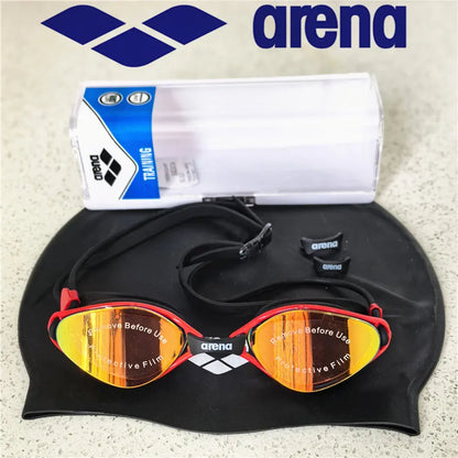 Professional Swimming Goggles with Silicone Cap - Waterproof Anti-Fog HD Vision