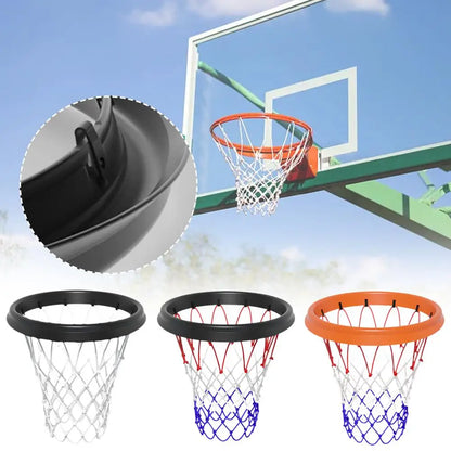 Portable Basketball Net - 45cm/17.72" TPU Professional Hoop Frame - Universal Rimless Basket Accessory