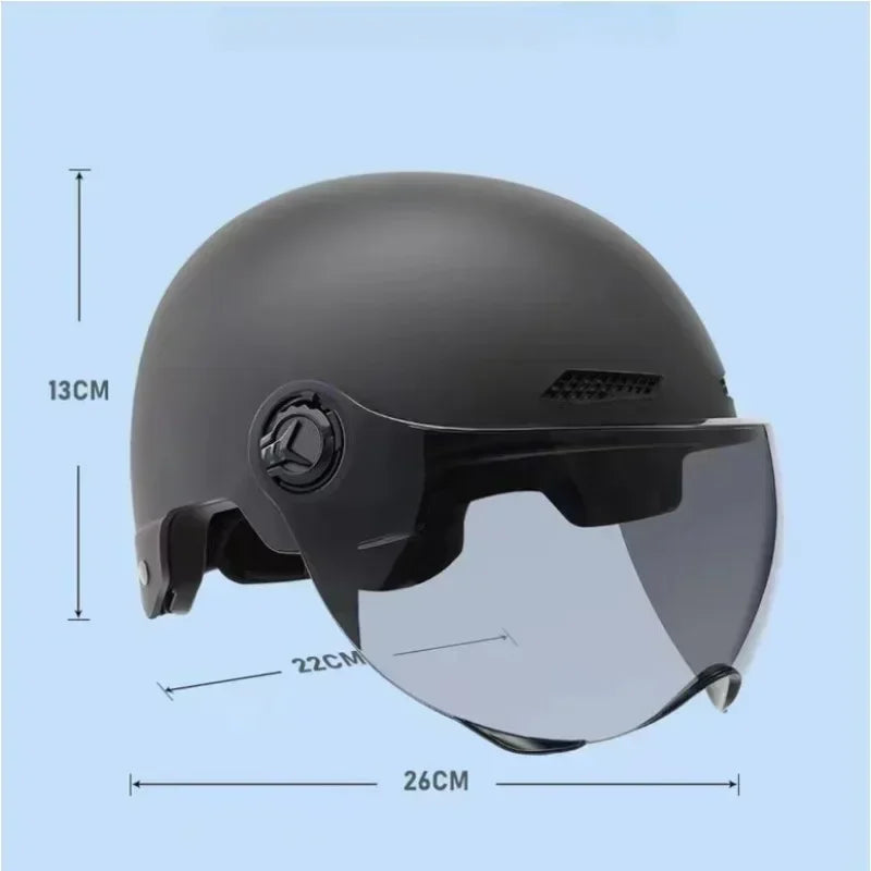 3C Certified Bicycle Safety Helmet with Goggles - Half Helmet for Men, Women, Adults & Children, Electric Bicycle & Motorcycle, Cartoon Design
