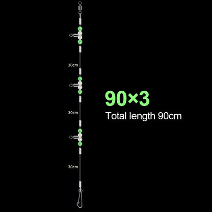 9KM Saltwater Fishing Rig Set - 3-Way Swivel Hook Connectors (2, 3, 4 Hook Options) for Fishing Line and Weight