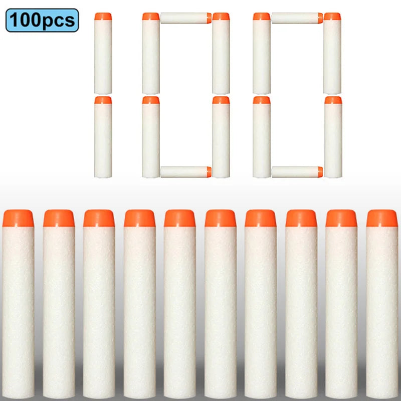Soft EVA Foam Darts 7.2cm - 100 Pack Refill Bullets for Toy Blasters