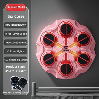Smart Music Boxing Trainer - Wall-Mounted Electronic Strike Target for Home Indoor Training & Reaction Development